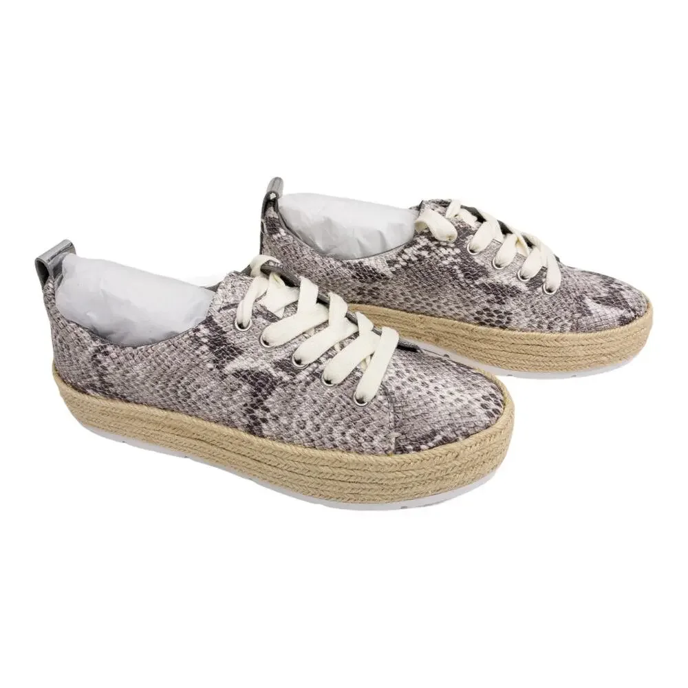 Treasure & Bond Payge Snake Platform Espadrille Sneaker Women's 8 Gray NWB